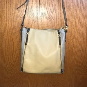 Cream and grey cross body